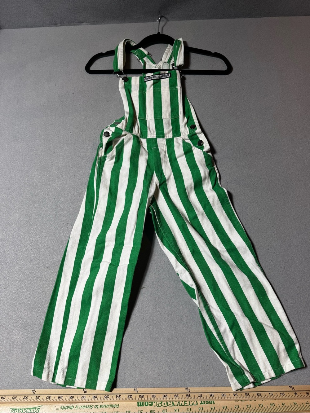 Green & White Striped Cotton Overalls - Women #Homecoming